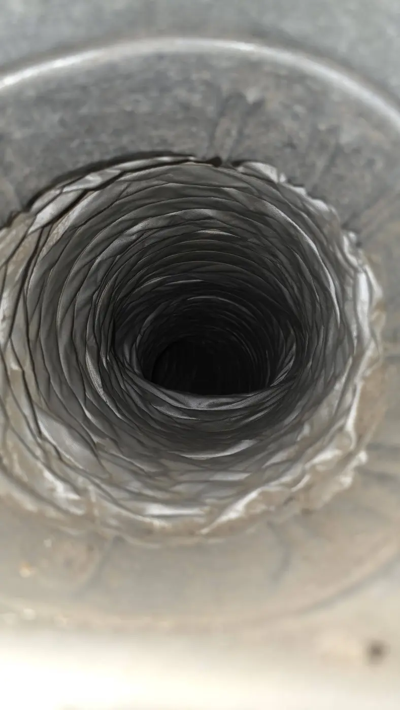 Spotless flex duct after source-removal cleaning