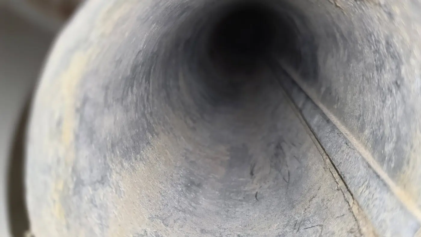Clean metal duct interior after cleaning and sanitizing